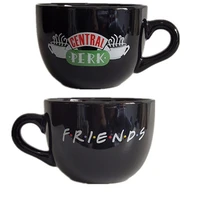 friends tv series ceramic coffee cup 650ml friends central cafe cappuccino cup multi color ribbon water bottle tazas moomin