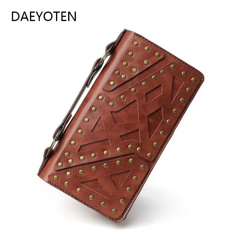 Кошелек DAEYOTEN в стиле ретро для женщин и мужчин вместительные бумажники стимпанк