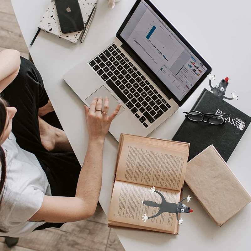 

Funny Wolf Bookmarks for Kids Cartoon Animal Book Markers Squashed Novelty Creative Cute Stationery Wacky Bookmark