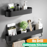 bathroom shelf wall mount shampoo storage holder stand no drilling kitchen storage towel holder bathroom accessories shelves