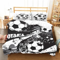 bed linen 3d black football printed home textile with pillowcases bedroom clothes bedding coverlet for boy king size