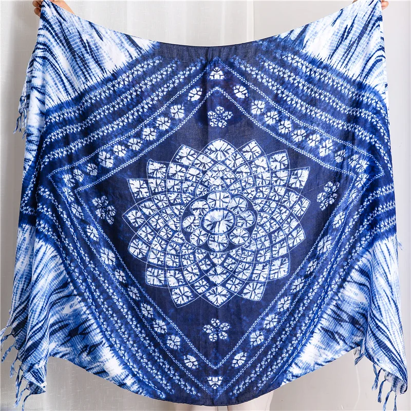 

Luxury Women 2021 Scarves foulard hijab bufandas Bohemian Floral Tassel Viscose Wrap Pashmina Scarf Shawl Four Seasons Casual