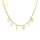 Ожерелье с именем на заказ, ожерелье с именами на заказ, висячий чокер с буквами, золотой кулон из нержавеющей стали, Изящные Ювелирные изделия для женщин, подарок