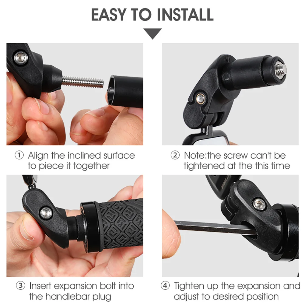 

2 Pcs Square Shape Bike Mirrors Bicycle Handlebar Rearview Mirrors Bike Adjustable Handlebar Left Right Mirrors Bike Accessories