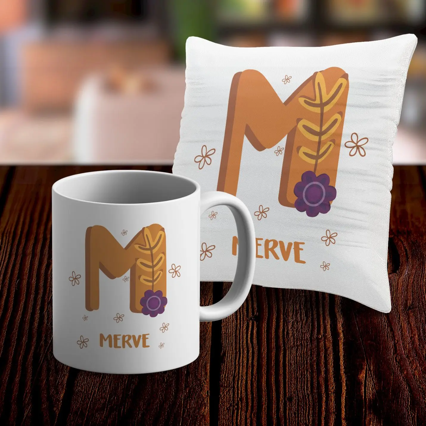 

Personalized Mug and Pillow Case Set-M