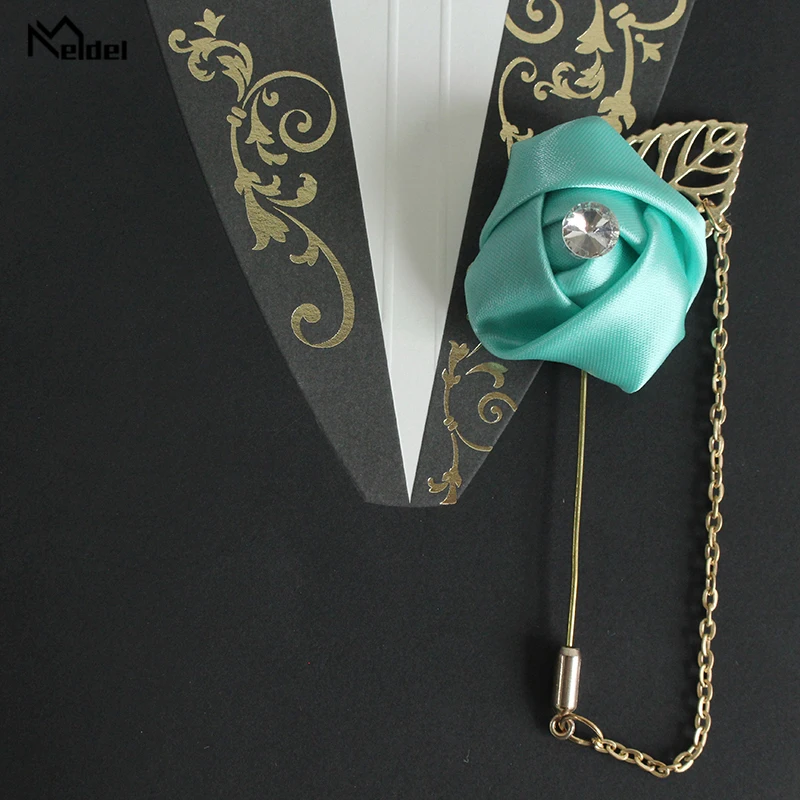 Tiffany-blue Meldel Искусственный цветок розы свадебная бутоньерка для жениха корсаж Бутоньерка брошь корсажи Свадебный планировщик свадебные аксессуары - Цвет: Tiffany-blue