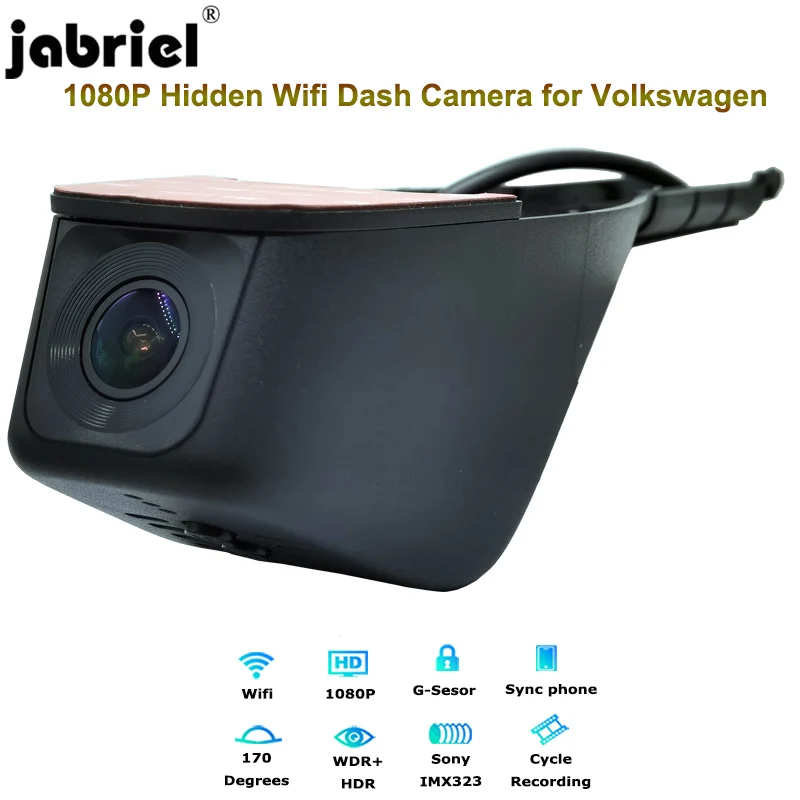 Скрытый видеорегистратор Jabriel 1080P для Volkswagen vw Beetle Golf Jetta Passat Polo Scirocco Taigun T Cross Tiguan