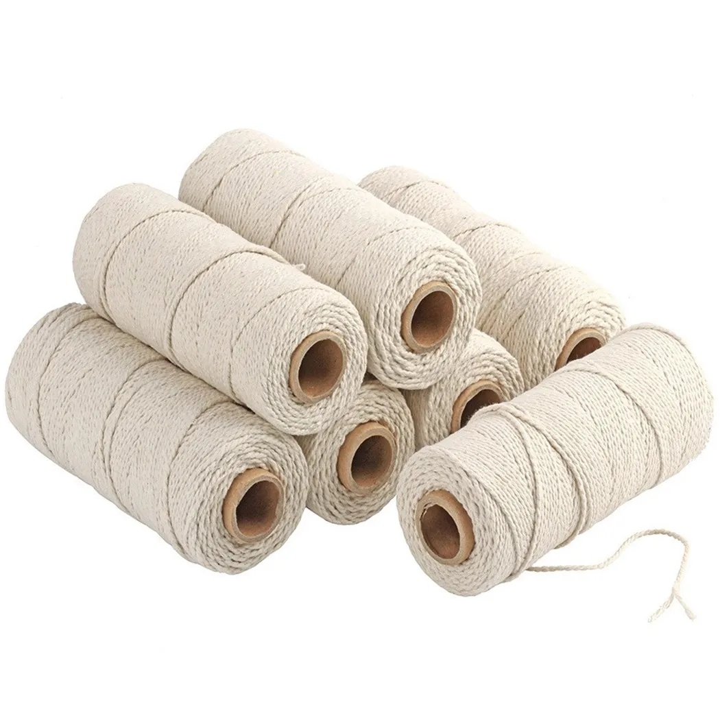 

2mm*200m Natural Cotton Cord Lace Rope Cotton Rope For Handmade Natural Beige Rope Home Accessories Macrame Artisan String