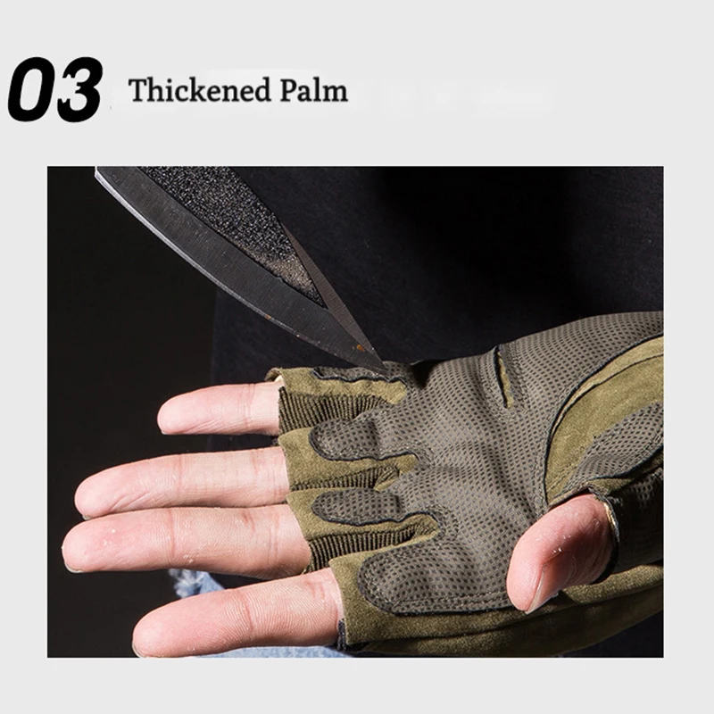 Half Finger Men's Gloves Military Tactical Outdoor Sports Shooting Hunting Cycling Motorcycle Fingerless Mittens | Спорт и