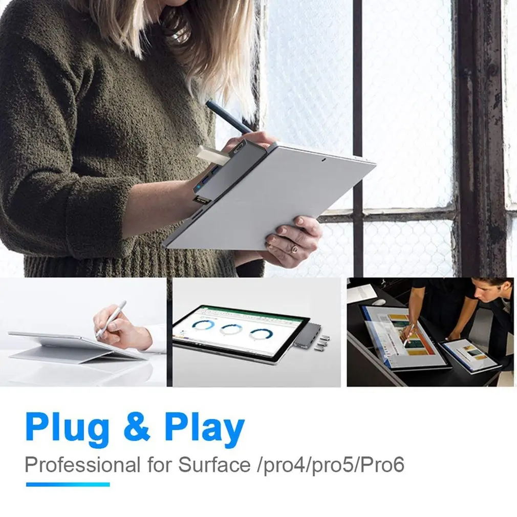 

USB3.0 Docking Station Converter Multi Hub Dual Travel Charger Power Adapter Socket Fireproof Plastic Go/4/5/6/HD Converter