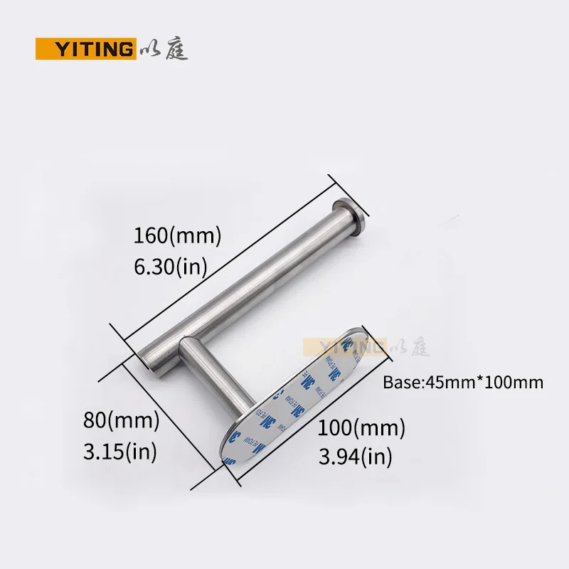 Держатель для туалетной бумаги 304 Нержавеющая сталь 3 м сильный клей