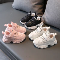 children chunky sneakers 2021 new autumn stripes kids casual shoes black pink beige solid boys girls sneakers trainers e08173