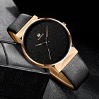 Часы наручные мужские кварцевые с кожаным ремешком, брендовые Роскошные