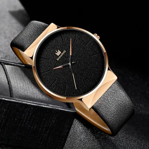 Часы наручные мужские кварцевые с кожаным ремешком, брендовые Роскошные