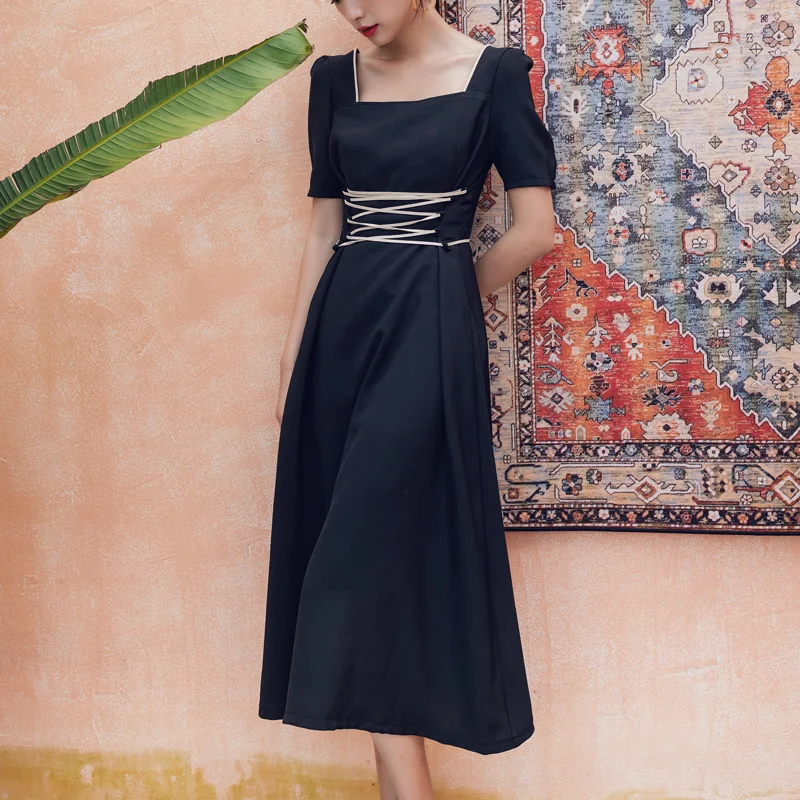 

Spring Summer Dress Women Dress Bohemia Style Spaghetti Strap Short Slever Long Dress Women Mermaid Dresses Elegant Lotus Leaf