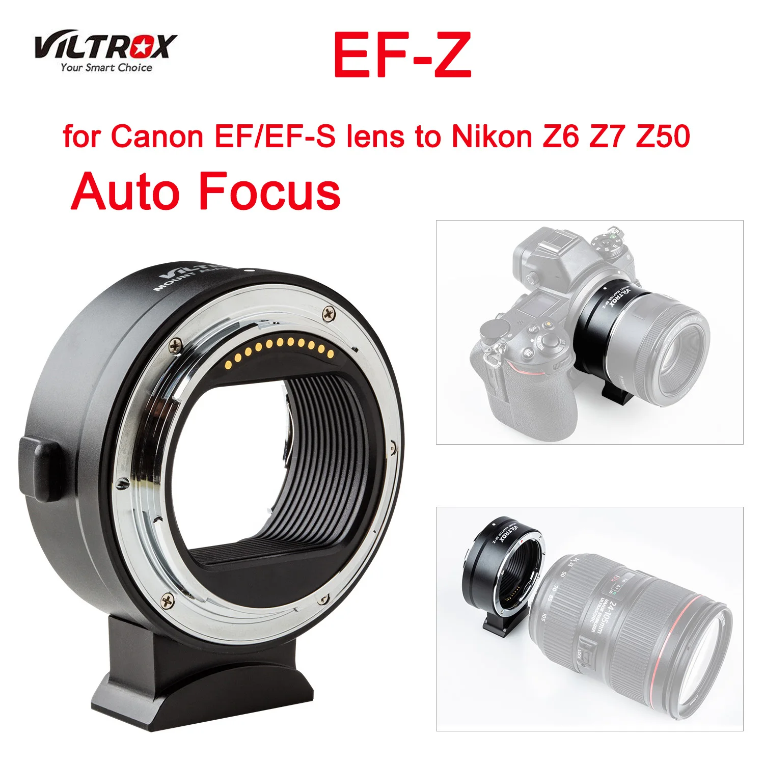 

Viltrox EF-Z Auto Focus Lens Adapter for Canon EF/EF-S Lens to Nikon Z6 Z7 Z50 Camera AF EF-NK Z Mount