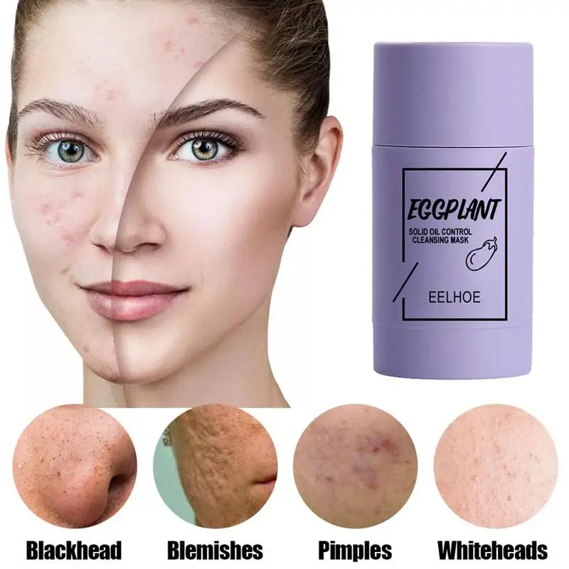 

Green Tea Deep Cleansing Mud Mask Oil Control Anti-Acne Mask Stick Skin Purifying Moisturizing Care Masks Eggplant Clay X0L2