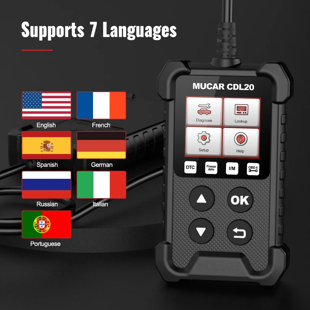 Сканер MUCAR CDL20 OBD2 считыватель кодов двигателя OBD автомобильный диагностический