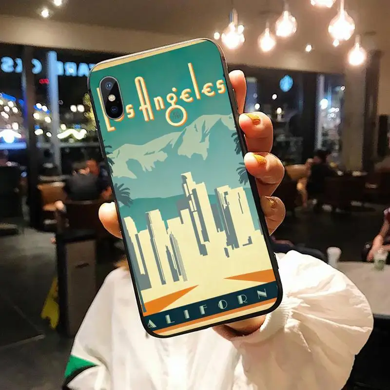 

Los Angeles Vintage fashion Poster luxury trend Phone Case capa for iPhone 11 12 pro XS MAX 8 7 6 6S Plus X 5S SE 2020 XR