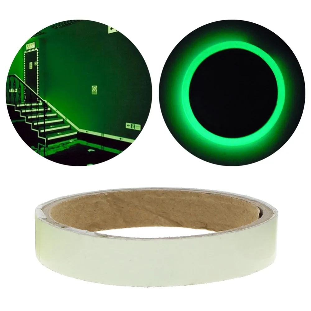 

15mm*1m Luminous Fluorescent Night Self-Adhesive Glow In The Dark Sticker Tape Safety Security Home Bar Decoration Warning Tape