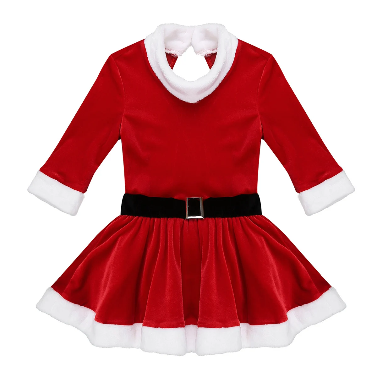 Детский Рождественский танцевальный костюм Санта-Клауса для девочек