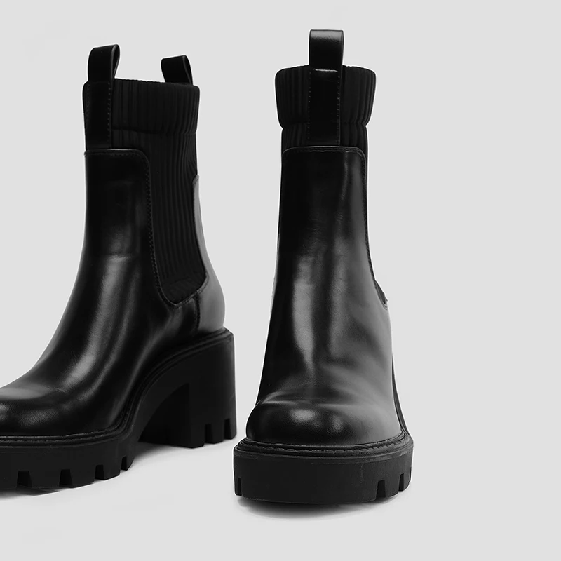 

Брендовая женская обувь, женские сапоги, сапоги на платформе с круглым носком, женские модные кожаные ботильоны в Стиле Лолита, рок, на высок...