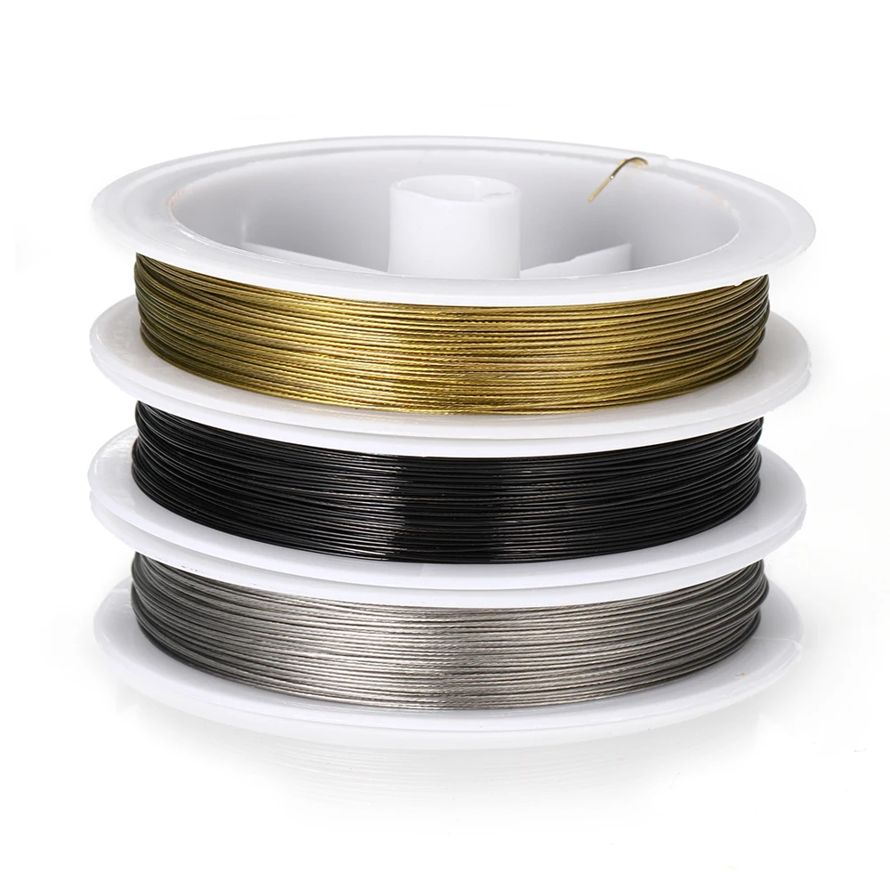 7-35 Meter/roll Stainless Steel Wire 0.3/0.45/0.5/0.6mm Tiger Tail Beading Cord Resistant Strong Line for Jewelry Making Finding