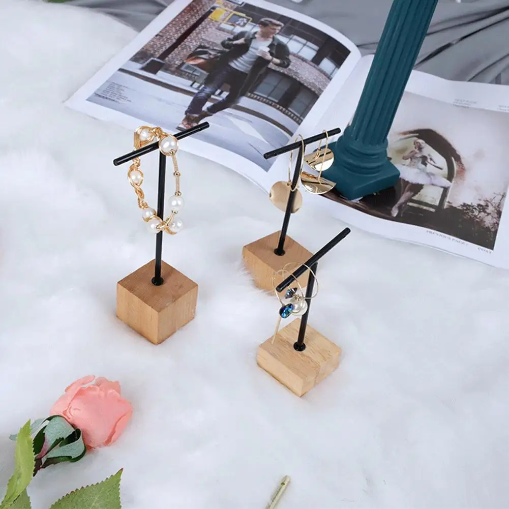 3 шт. лаконичный Настольный стеллаж для ювелирных изделий комод Серьги Дерево и