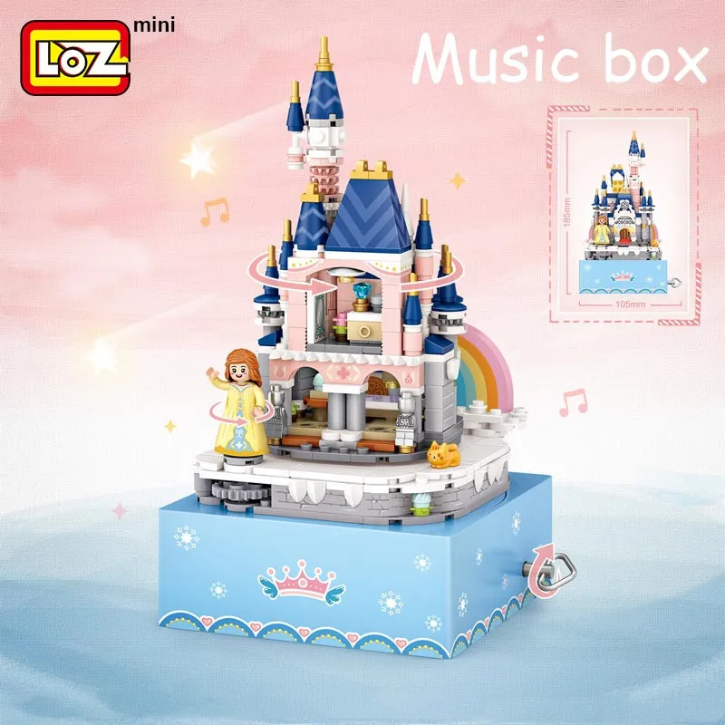 

LOZ 531PCS Mini Music Box Castle Building Blocks Model Set Girl Friends Figures Bricks Children Diy Assembly Toys for Kids 1220