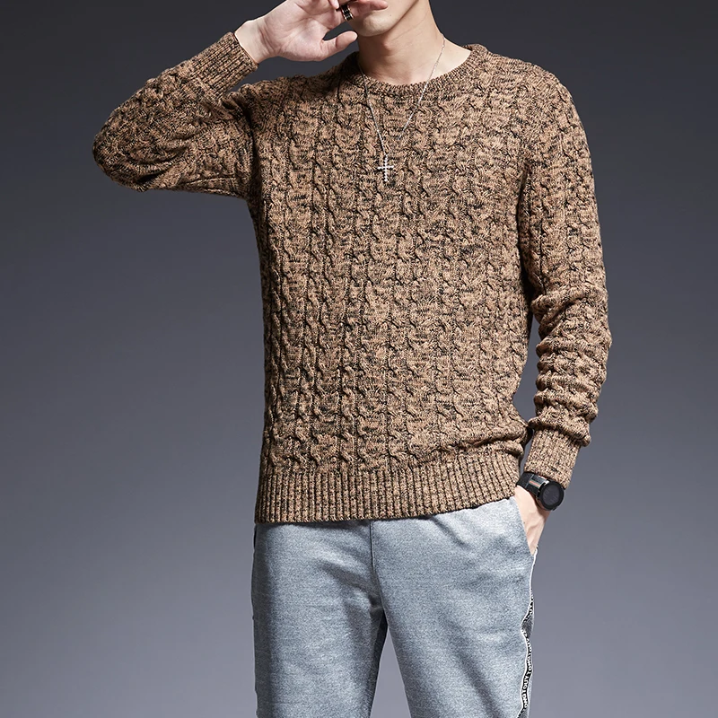 

Style Casual Mens Clothes 2020 New Fashion Brand Sweaters Man Pullovers O-Neck Slim Fit Jumpers Knitwear Thick Autumn Korean
