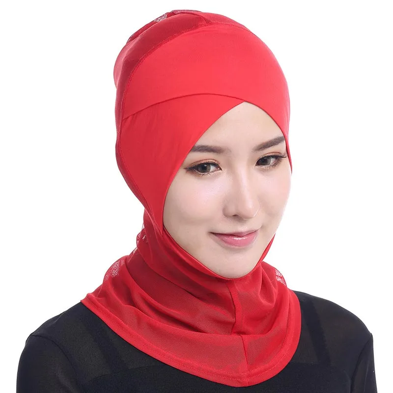 

Muslim inner scarf cap women islamic hat hijab Modal & Net Stretch Elastic Adjustable hot sale 45cm*32cm