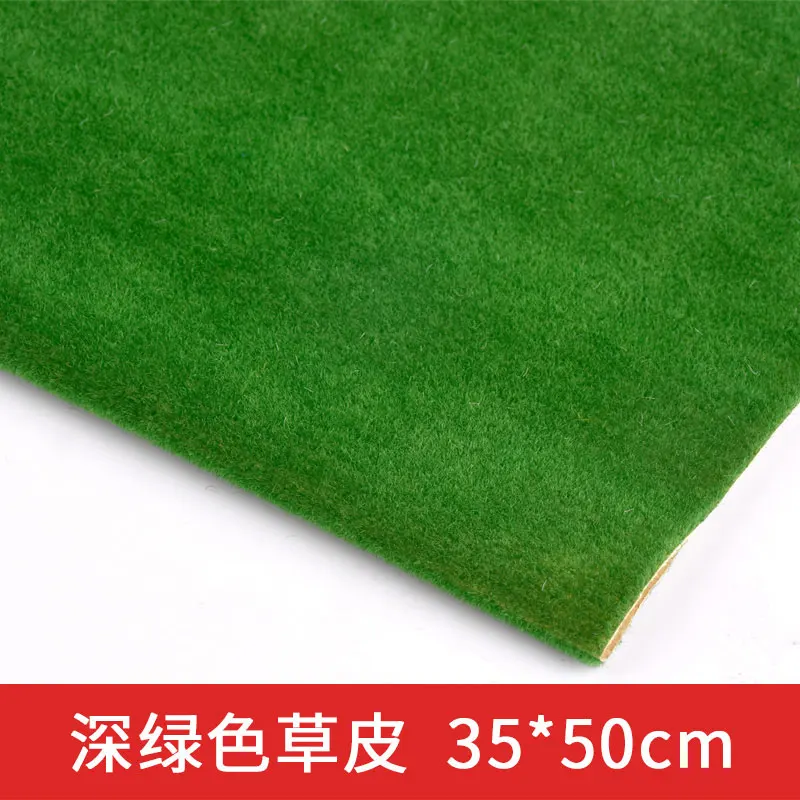 dark green 35x50cm Пейзаж трава коврик для модели поезд бумага расположение пейзажей газон Diorama аксессуары 25*25 см 35*50 см 35*100 см - Цвет: dark green 35x50cm