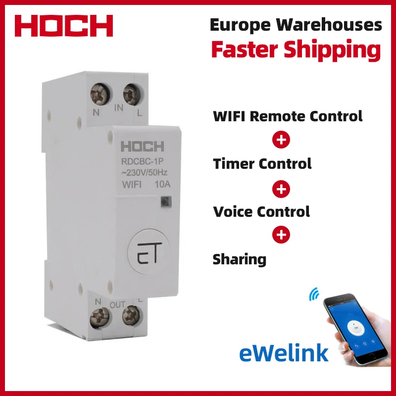 Хох RDCBC 1P не WI FI выключатель дистанционного Управление eWeLink таймер умный дом Din Rail