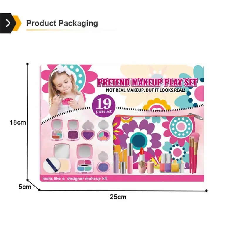 

Fashion Washable Simulation Makeup Toy Formulated For Children Natural Pollen Safety Non-Toxic Cosmetic Girl Kids Gift TSLM1