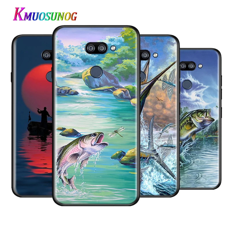 Чехол с рыбалкой озером закатом для LG K22 K71 K61 K51S K41S K30 K20 2019 Q60 V60 V50S V50 V40 V35 V30 G8 G8S G8X ThinQ