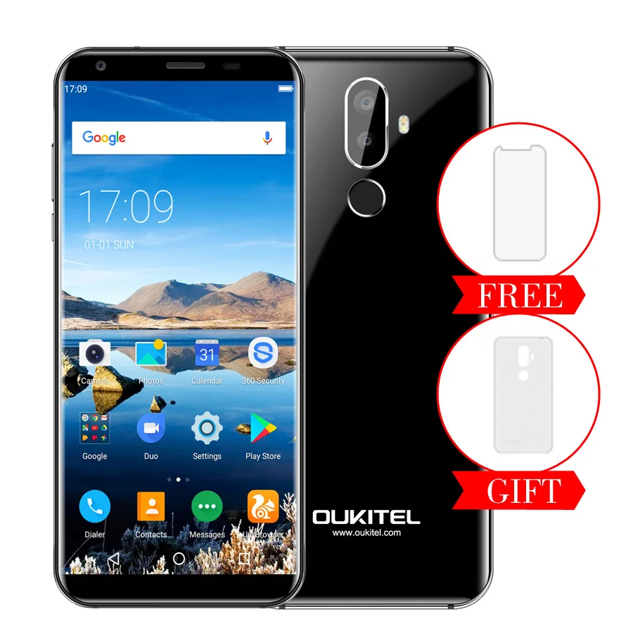 Black Oukitel K5 18:9 дисплей 5,7 ''HD Android 7,0 2 Гб ОЗУ 16 Гб ПЗУ MTK6737 четырехъядерный 13 МП 3 камеры 4000 мАч отпечаток пальца мобильный телефон - Цвет: Black