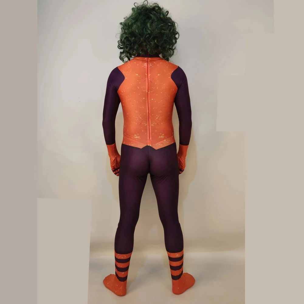 Костюм Джокера для косплея Zentai костюм Хэллоуина детей и взрослых мужские