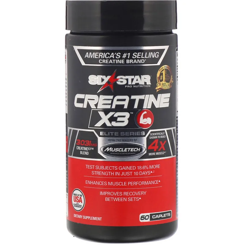 Six Star Elite Series Creatine X3 60 Caplets | Дом и сад