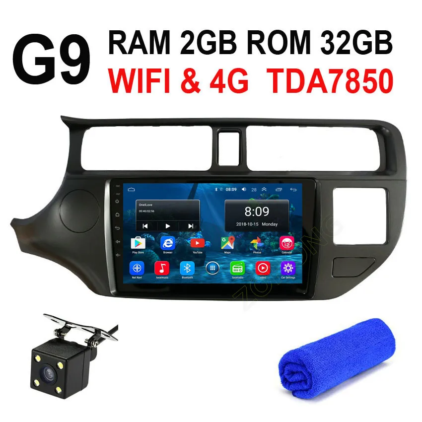 G9 GPS CAM 2.5D DSP Android 9,0 Автомобильный мультимедийный dvd-плеер для Kia RIO K3 2011 2012 2013 Автомобильный Радио gps навигация Авторадио стерео BT - Цвет: G9 GPS CAM