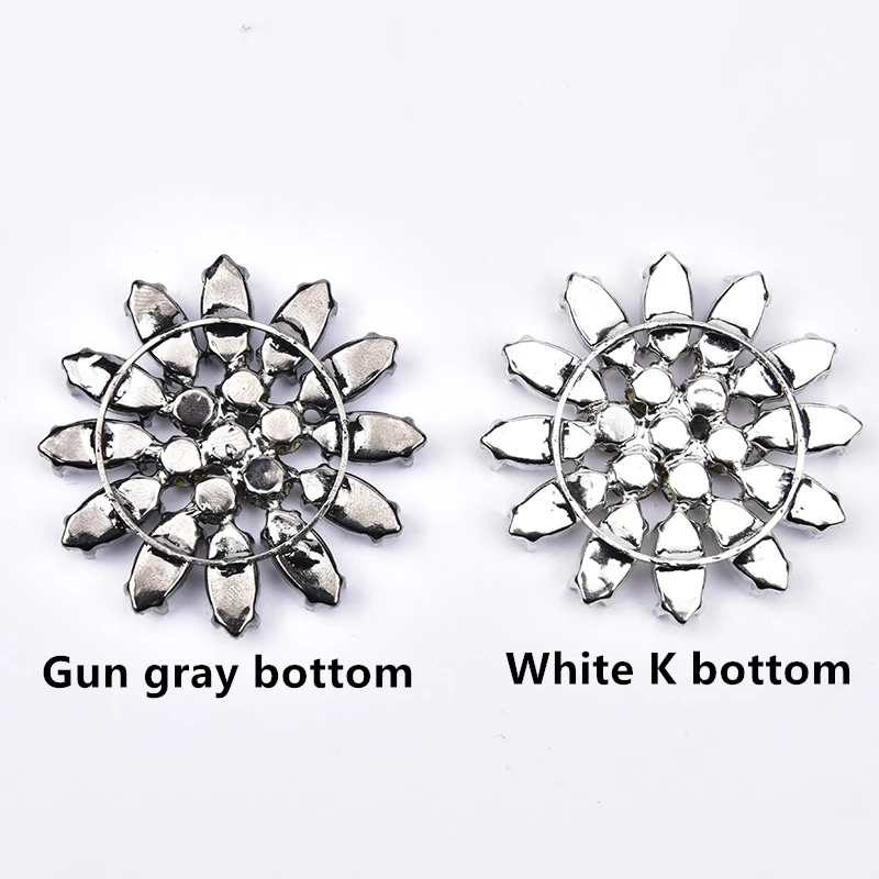 4.8Cm Rhinestone Applique Shiny Gorgeous Ab Glass Crystal Buckle Diy Bridal Boutonniere Sew On Patches Garment Shoes Dress Bags | Дом и сад