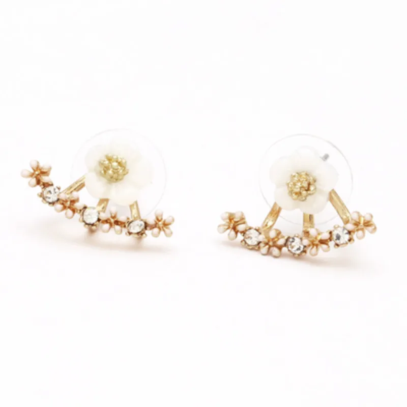 Корейские украшения циркониевые жемчужные серьги в форме сердца кристаллов