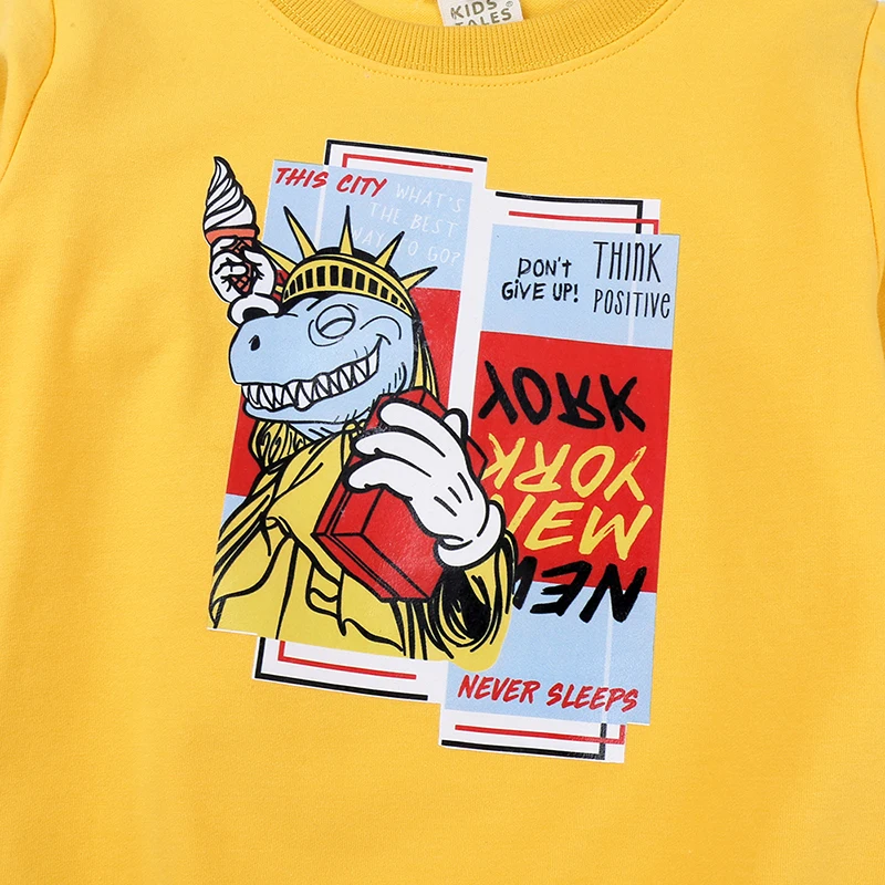 Осенняя одежда для маленьких девочек и мальчиков Футболка с длинными рукавами