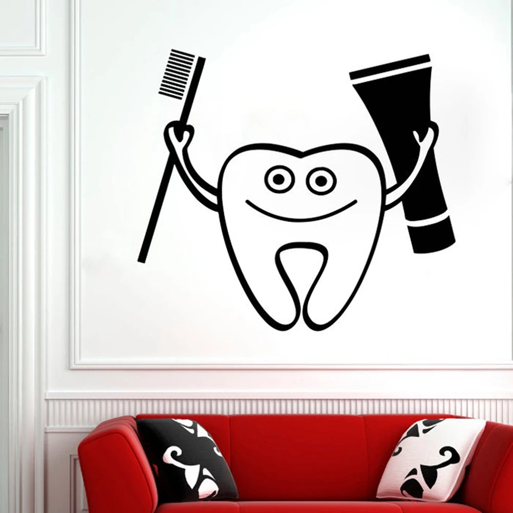 

Tooth Decal Bathroom Kids Room Decor Wall Vinyl Stickers Dental Clinic Wall Posters Decals Self Adhesive Bedroom Wallpaper A430