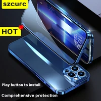 szcurc for iphone 13 pro max case new high end luxury full protection button lock glass iphone 13 13 pro phone cover