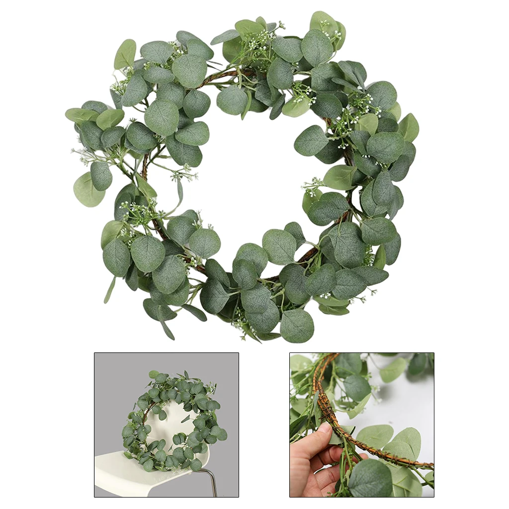 

Artificial Wreath 18" Spring Garland Front Door Farmhouse Outdoor Decor
