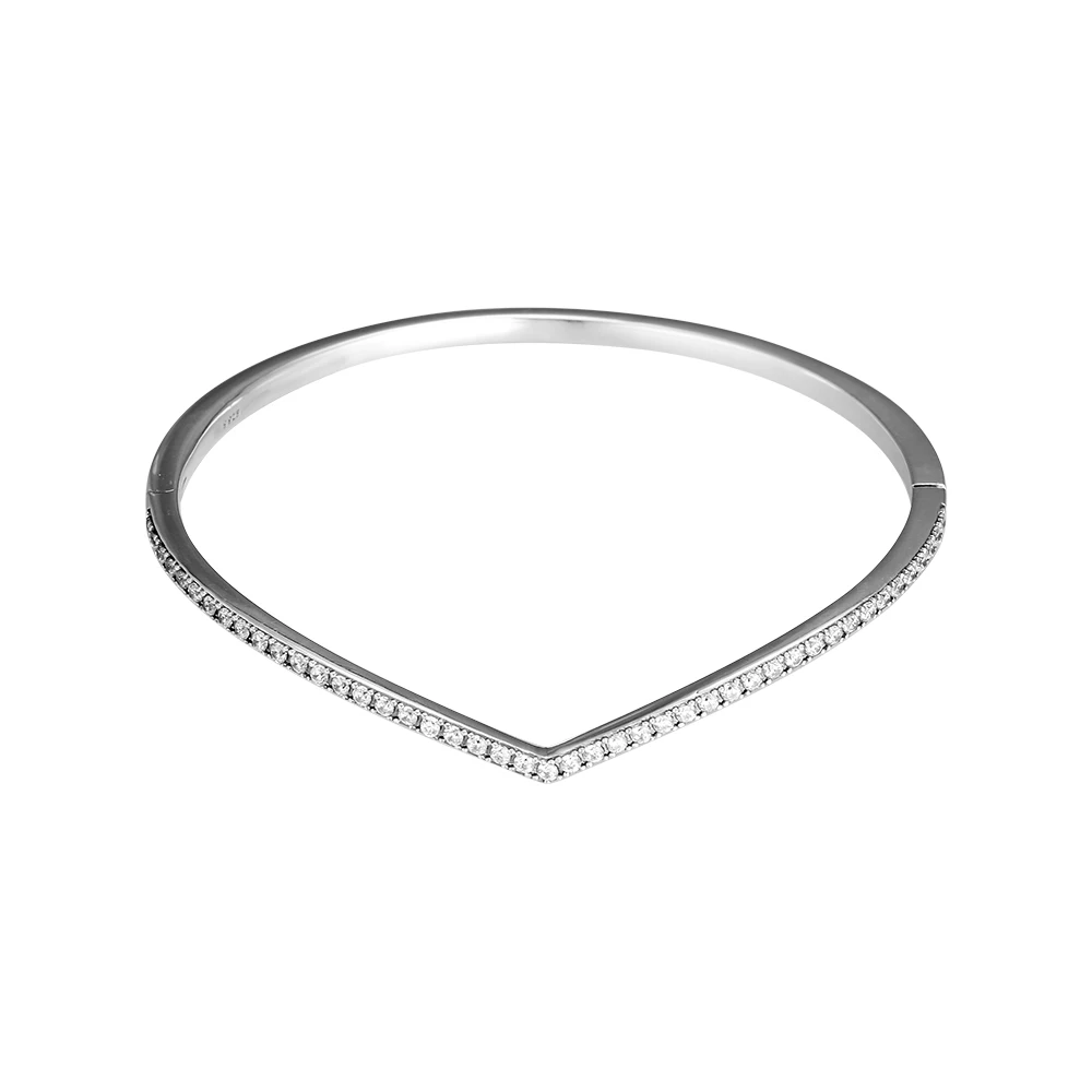 

Shimmering Wish Bangle Bracelet Clear CZ 925 Sterling Silver Jewelry Fashion Bracelets For Woman DIY Fashion Jewelry Making