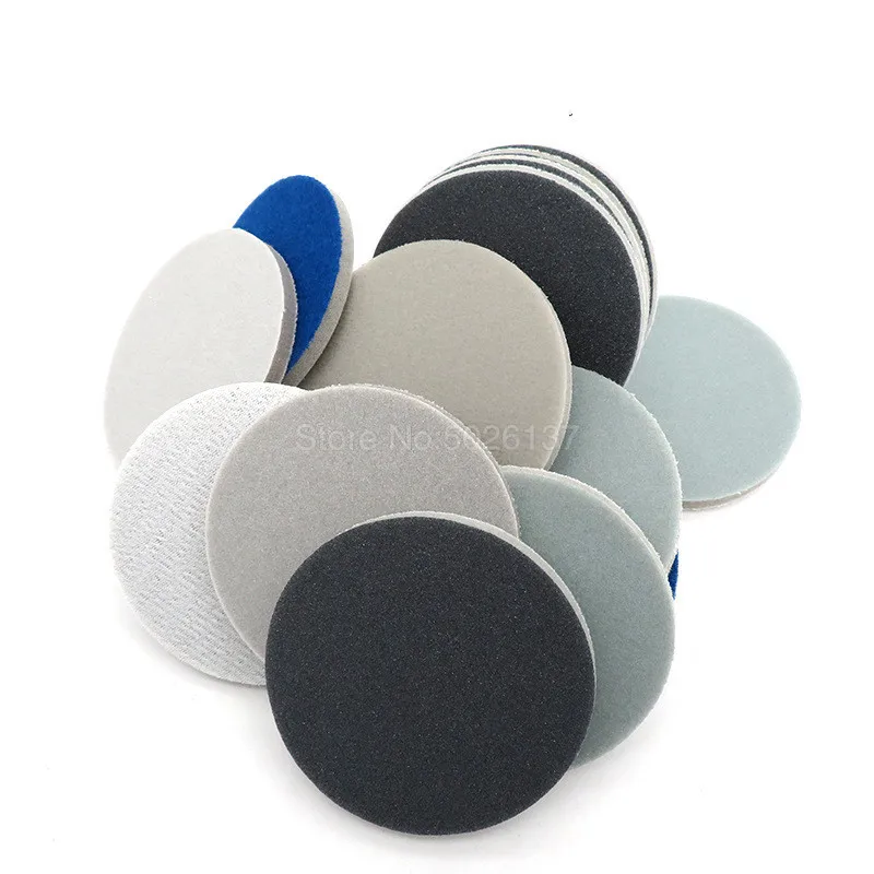 1Pcs 3-Inch 75MM Sponge Sand Disc Sandpaper Self-adhesive Sanding Hook Loop Polishing Grinding Diamond Pad Marble | Инструменты