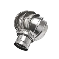 Stainless Steel Rotating Chimney Cowl Cap Spinner Anti-downdraught 100/150 mm Pipefit Roof Ventilating Fan Without Power