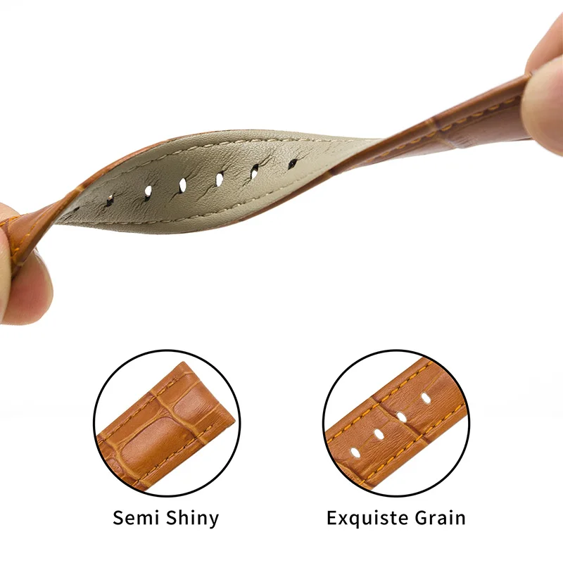 MEGALITH Watch Band 16mm 18mm 20mm 22mm Brown Genuine Leather Watchband Men Women Accessories Wristband Suit For All Brand | Наручные