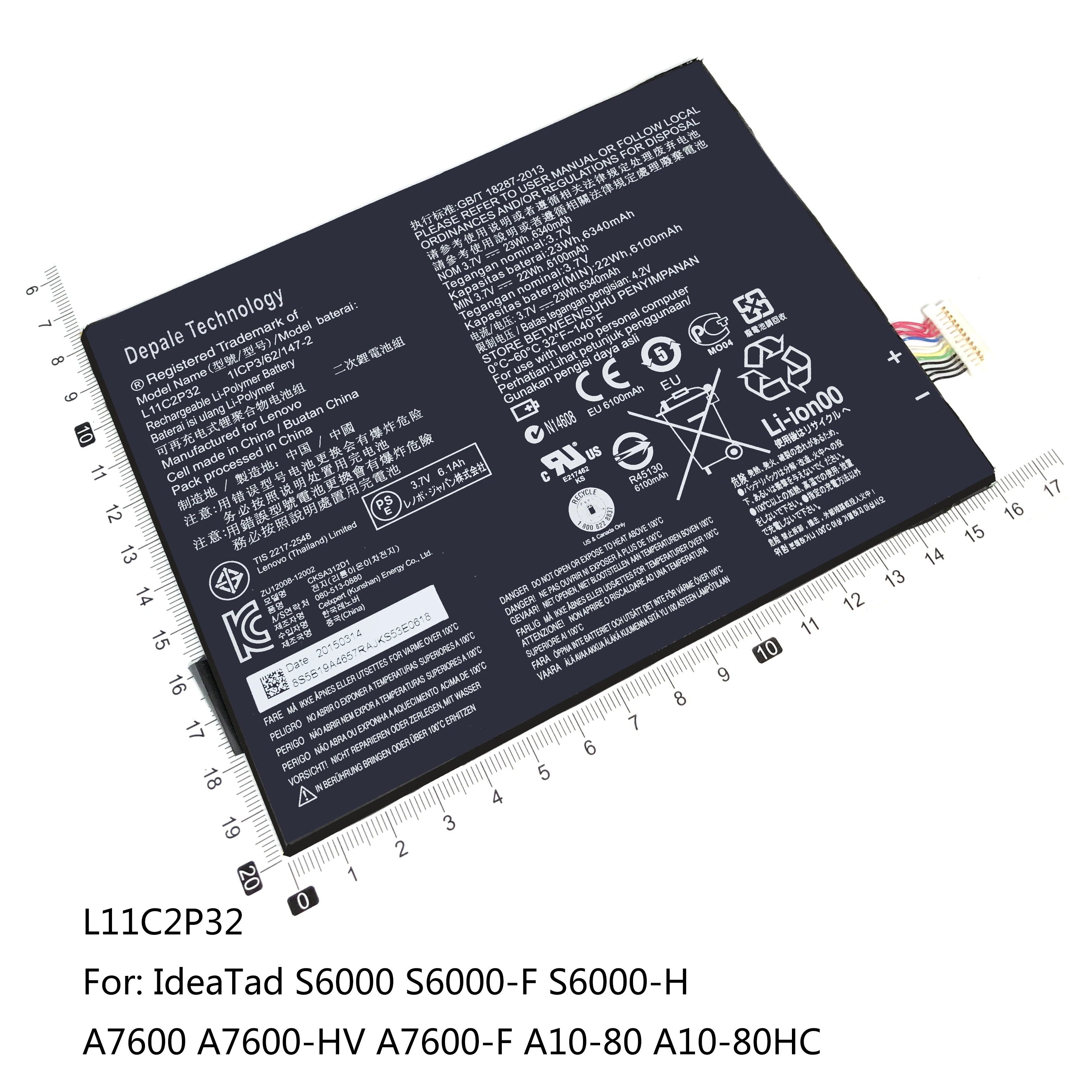 Аккумулятор L11C2P32 L12T1P33 L13D1P31 L13D1P32 для Lenovo Tab S6000 A7600 A10-80HC lepad7 A1000 A3000 A3500 S5000 710i A7 A8 A5500 |
